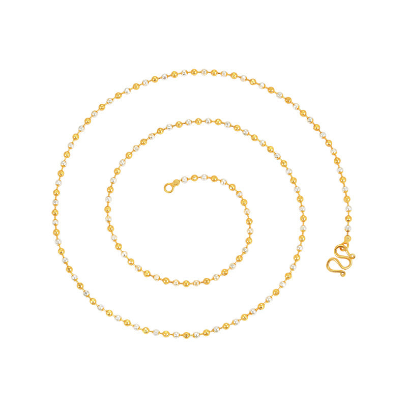 Women's Jewelry Color Gold Two-tone Chain Bead Ball Oval Fashion Necklaces