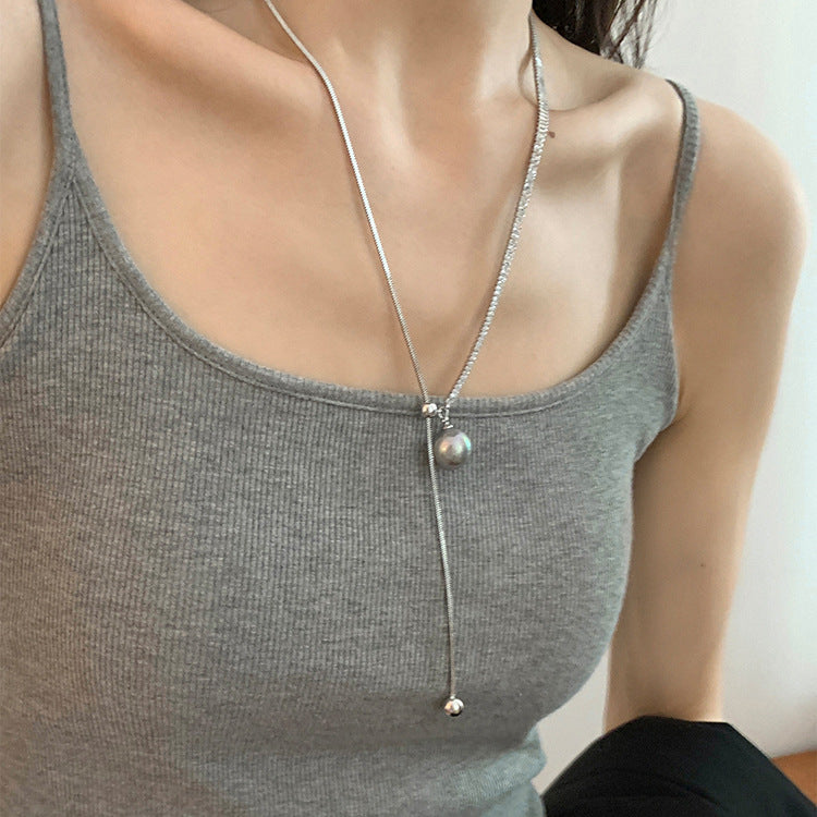 Long Zircon Female Niche Retro Personality Necklaces