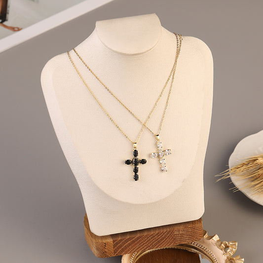 Colliers de chaîne de clavicule de personnalité de niche de pendentif de croix