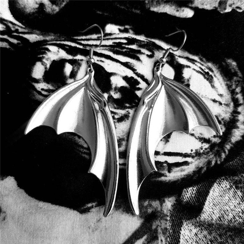 Retro Goth Halloween Bat Wings Gothic Earrings