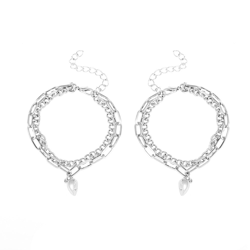 Women's & Men's & Couple Induction Personality Fashion Heart-shaped Bracelets