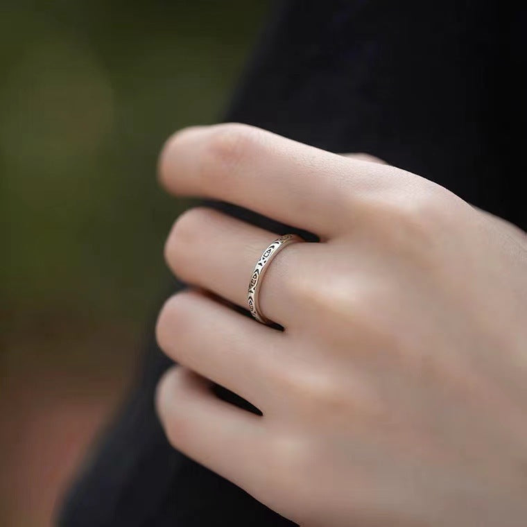 Adjustable Elegance Retro Distressed Marcasite Korean Rings