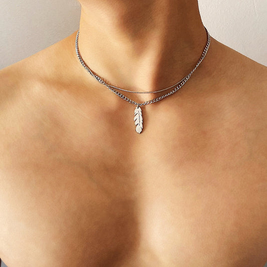 Chain Feather Tide Hip Hop Simple Necklaces