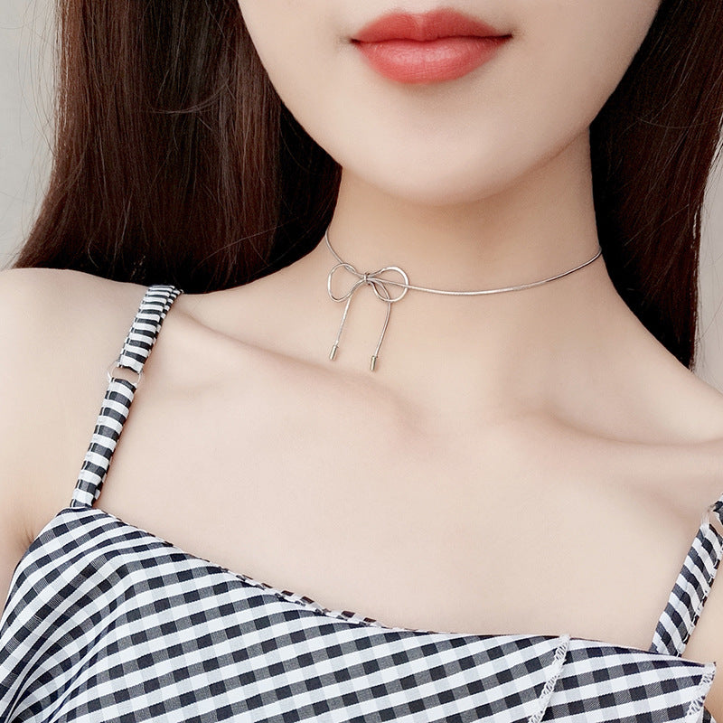 Minority Design Bow Female Clavicle Chain Necklaces