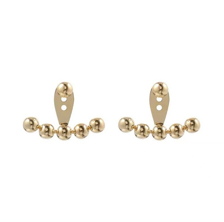 Trendy Golden Bean Pearl Simple Design Earrings