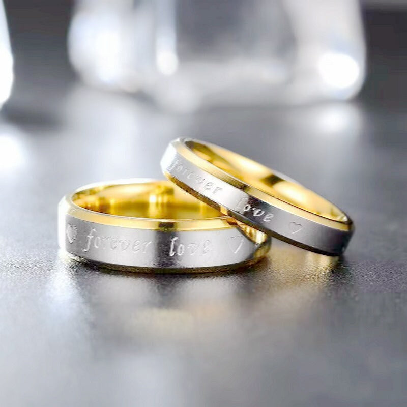 Steel Pair For Couple Wedding Korean Style Rings