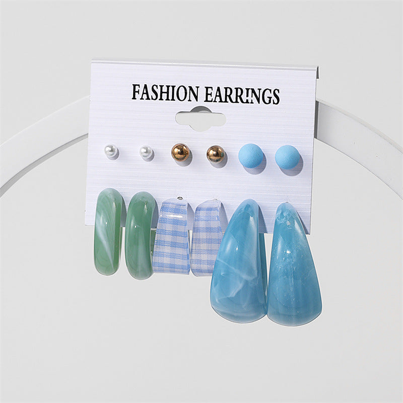 Women's Acrylic Suit Hand-made Exaggerated Dopamine Ornament Earrings