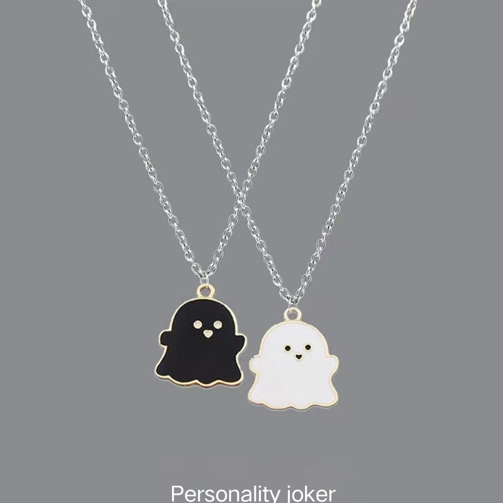 White Ghost Style Sweet Cool Creative Niche Necklaces