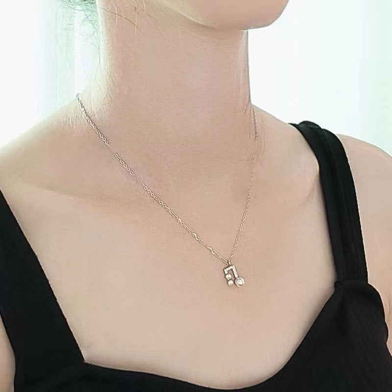 Note Pearl Temperament Wild Personalized Clavicle Chain Light Luxury Necklaces