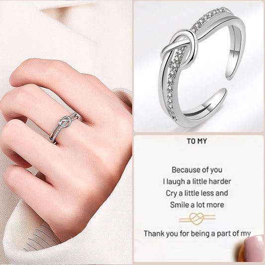 Affordable Luxury Double Layer Hollow Personality Knotted Rings