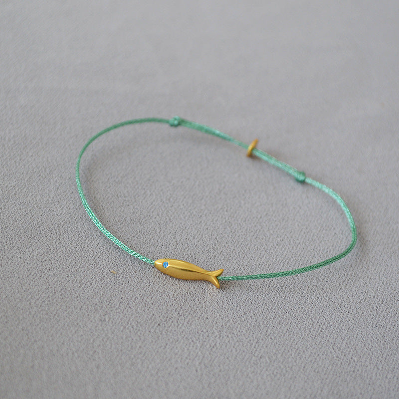 Bracelets simples et extrêmement fins en forme de petit poisson Koi doré
