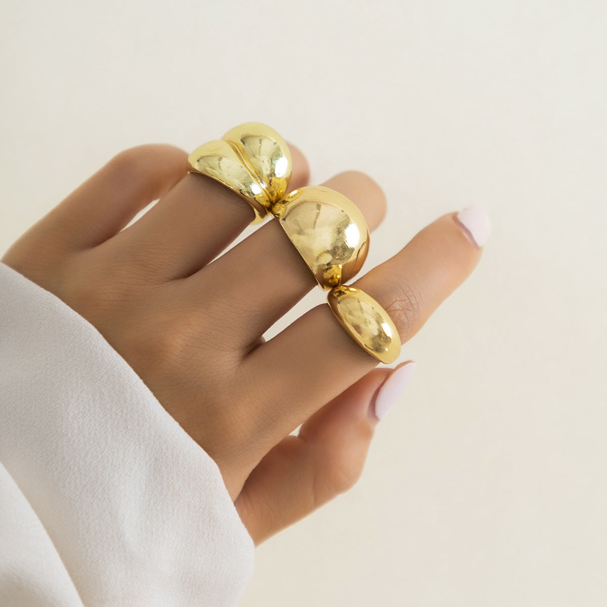 Fashion Design Geometric Arc Knuckle Exaggerated Rings