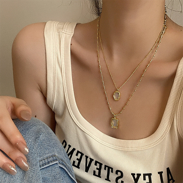 Women's Irregular Metal Shell French Style Retro Necklaces