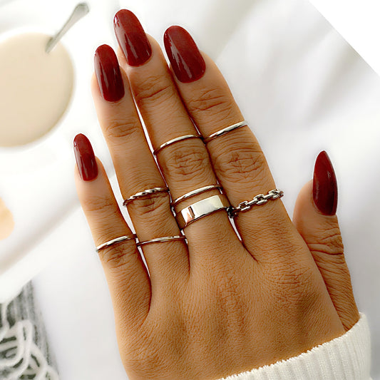 Simple Twin Style Chain Personality Suit Rings