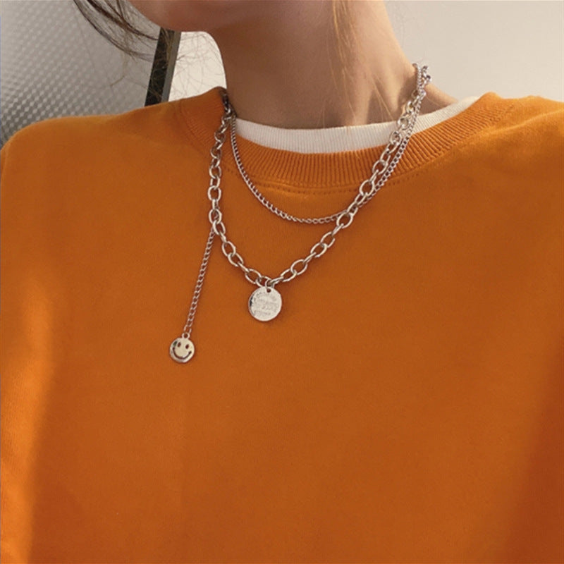 Women's Accessories Hip Hop Clavicle Chain Double Layer Necklaces