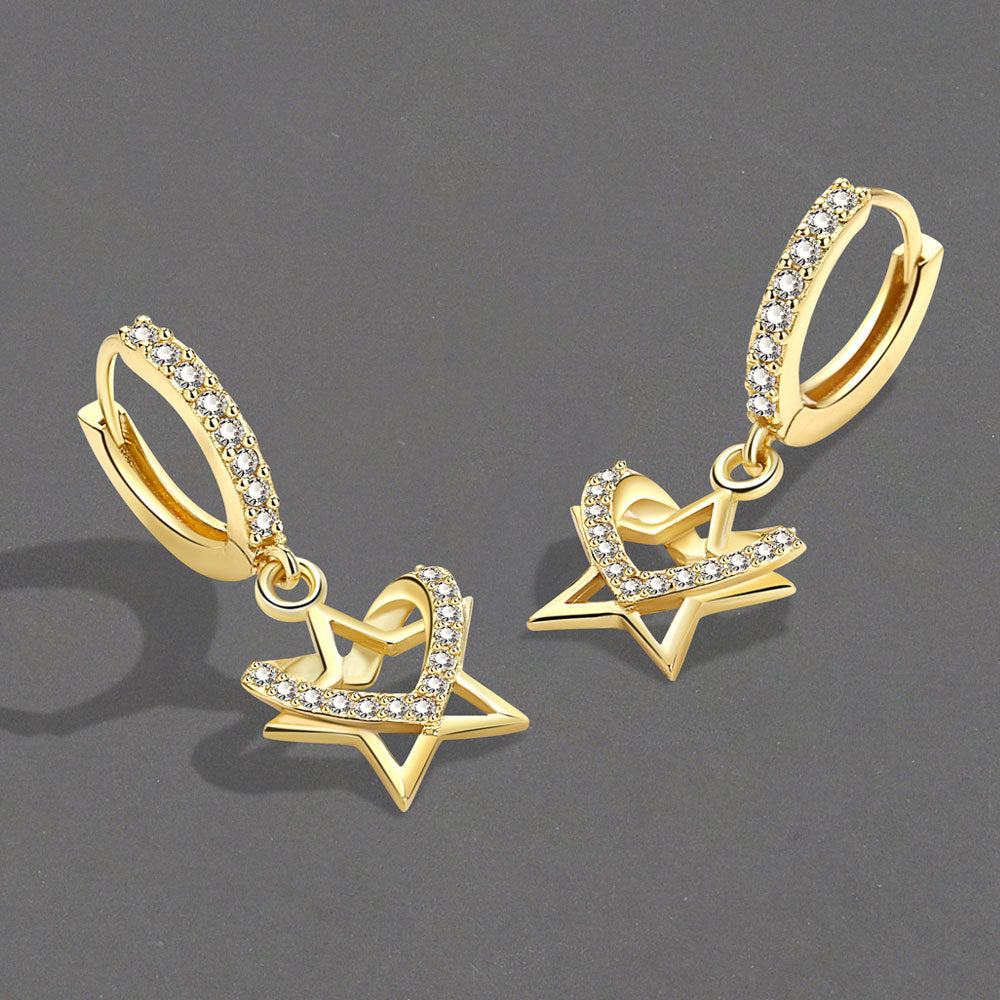 Fashion Personality Love Five-pointed Star Ear Earrings