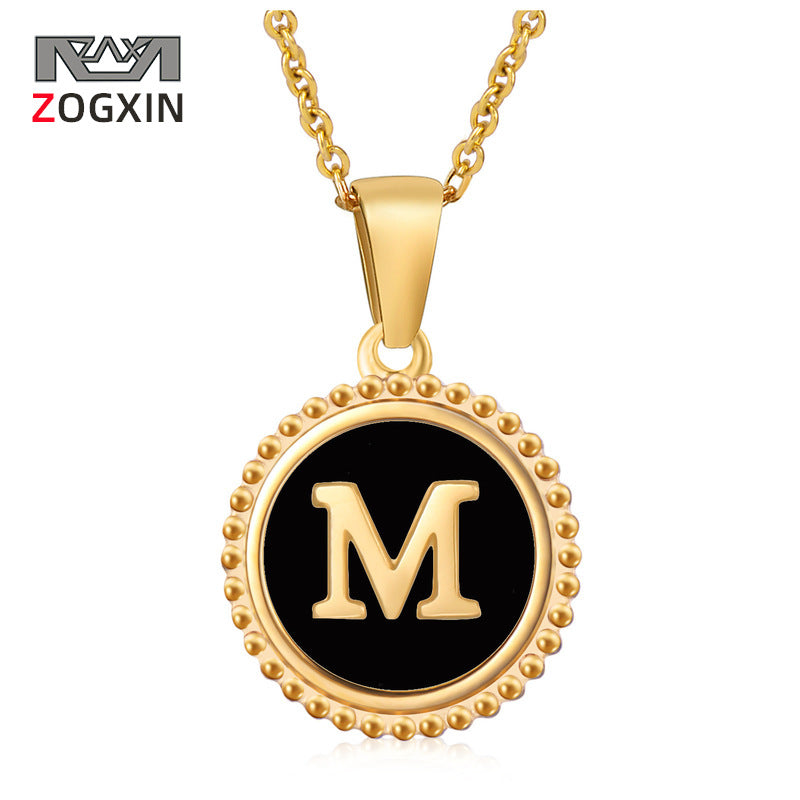 Gold Stainless Steel Letter Female Titanium Necklaces