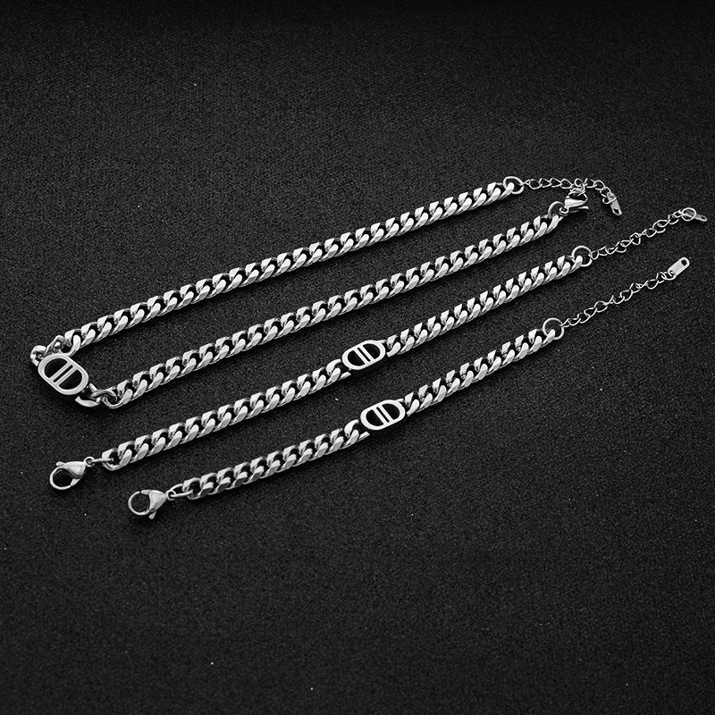 Stainless Steel Ornament Double Clavicle Chain Necklaces