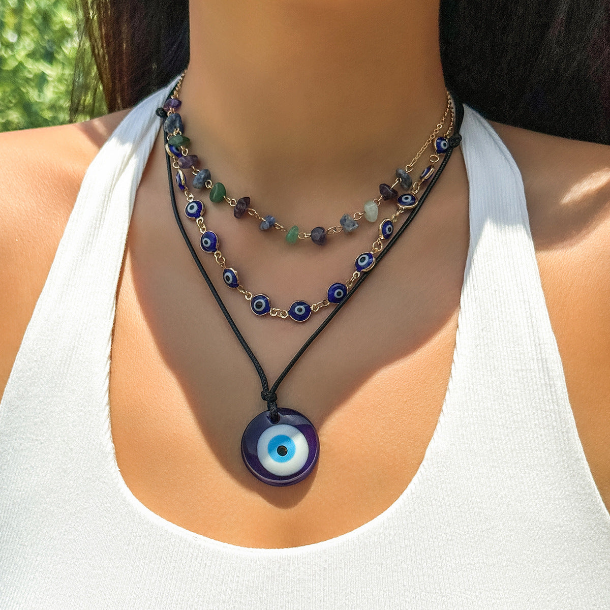 Women's Devil Eyes Millennium Style Holiday Wax Line Necklaces