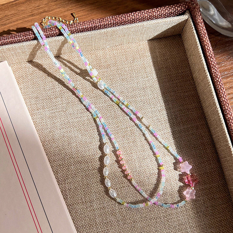 Beaded Cool Hot Clavicle Chain Trend Love Heart Necklaces