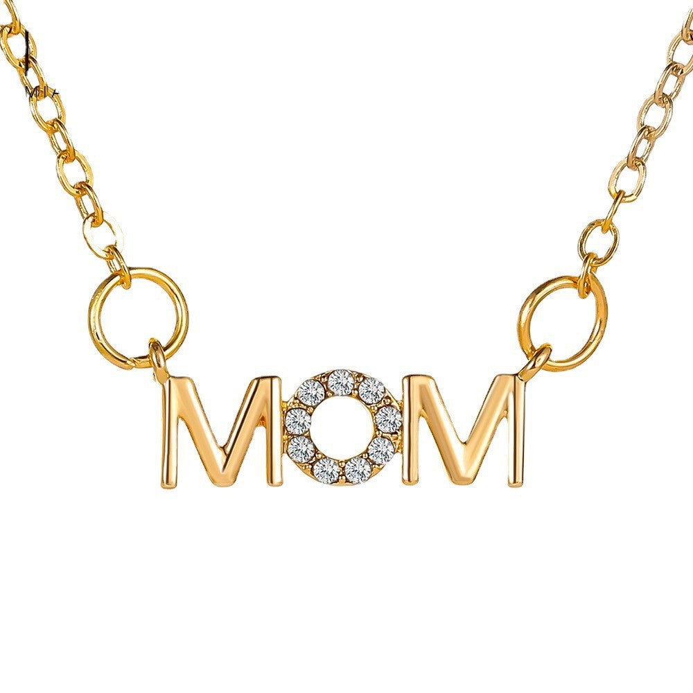 Day Simple English Letter Mother Pendant Clavicle Chain Necklaces