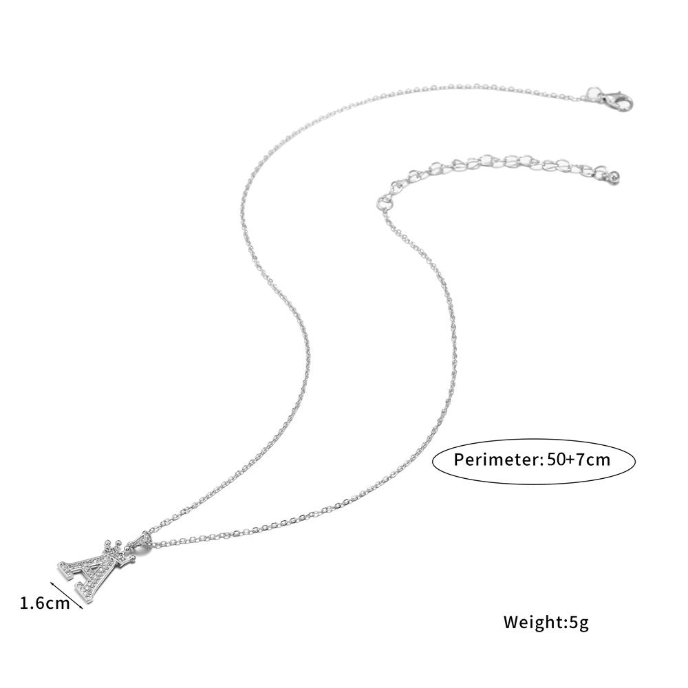 Colliers anglais en cuivre avec couronne de Zircon incrustée de micro