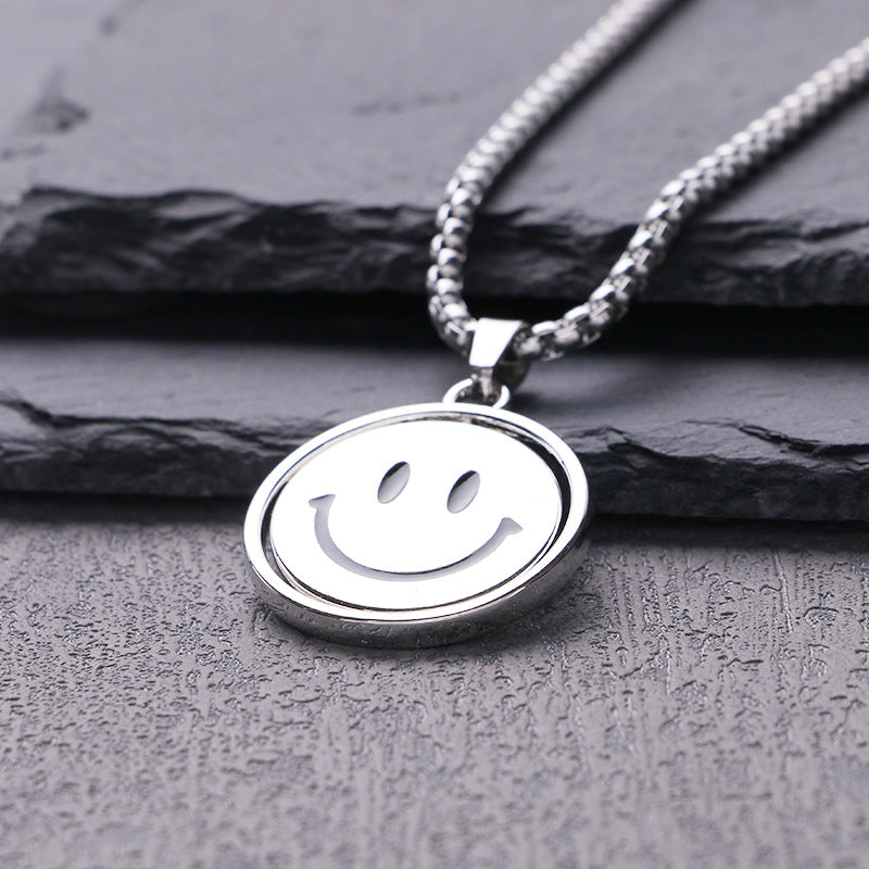 Sweater Chain Hip Hop Pendant Crying Titanium Steel Necklaces