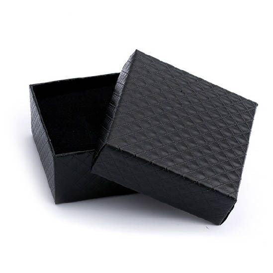 Retro Black Kraft Paper Packing Box Earrings