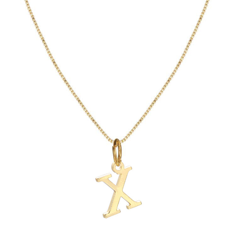 English Letter Creative Simple Box Chain Necklaces