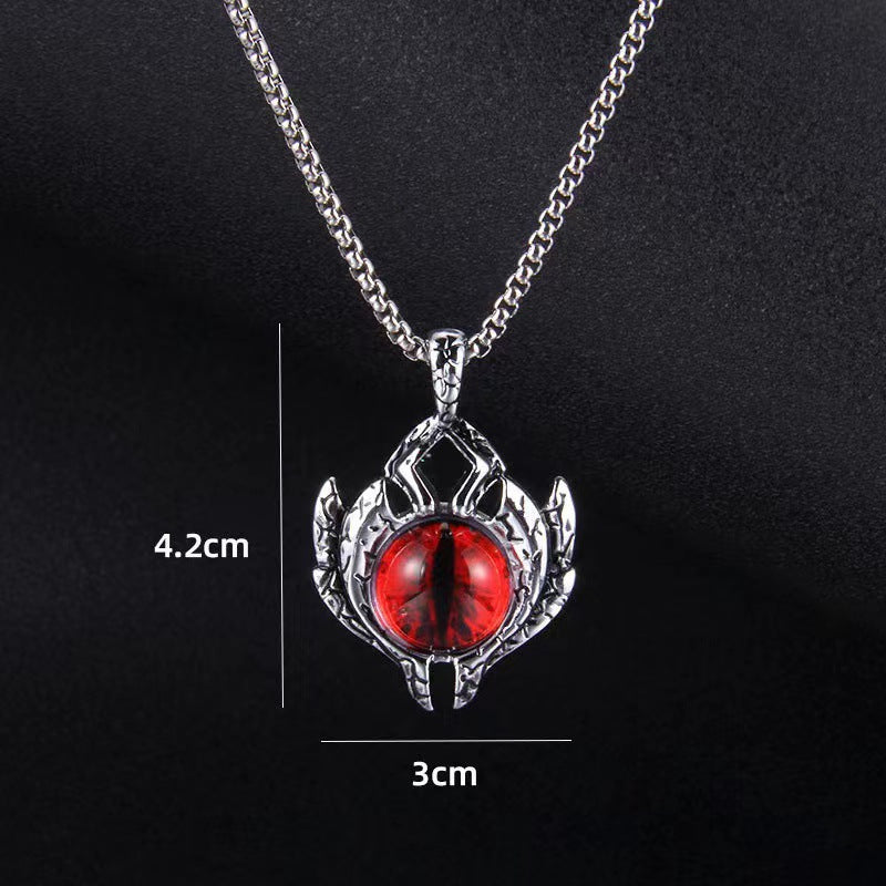 Steel Vintage Devil's Eye Unique Punk Style Alloy Pendant Necklaces