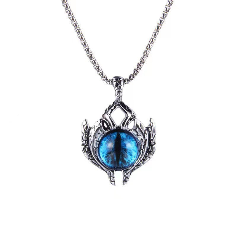 Steel Vintage Devil's Eye Unique Punk Style Alloy Pendant Necklaces