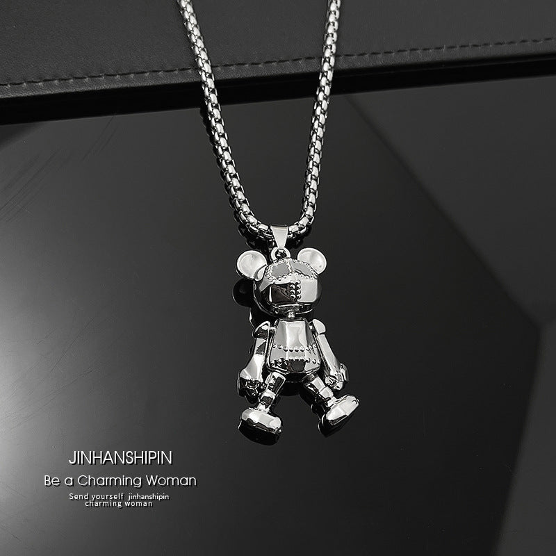 Men's Arm Movable Bear Trendy Hip Hop Punk For Necklaces