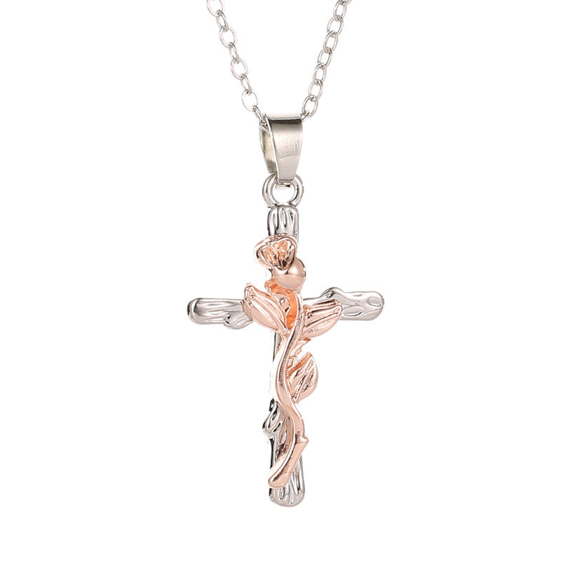 Diamond Cross Female Creative Design Geometric Necklaces