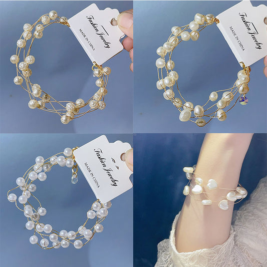 Women's Imitation Pearl Light Luxury Baroque Bridal Bracelets