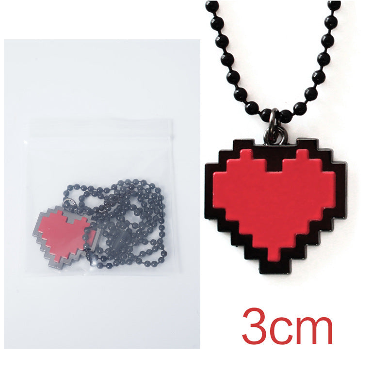 Anime Peripheral Red Soul Heart Shaped Necklaces