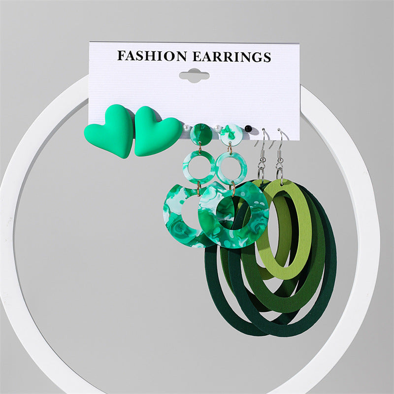 Women's Acrylic Suit Hand-made Exaggerated Dopamine Ornament Earrings