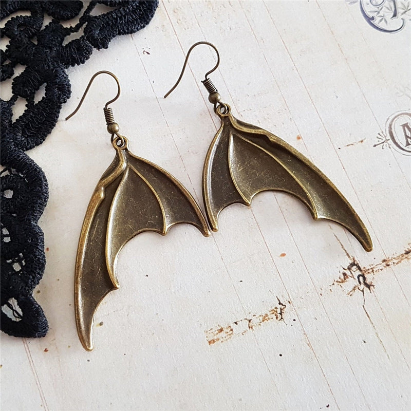 Retro Goth Halloween Bat Wings Gothic Earrings