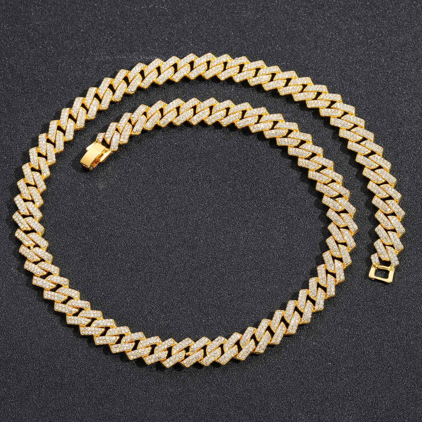 Men's Hop Diamond Cuban Link Chain Bar Necklaces