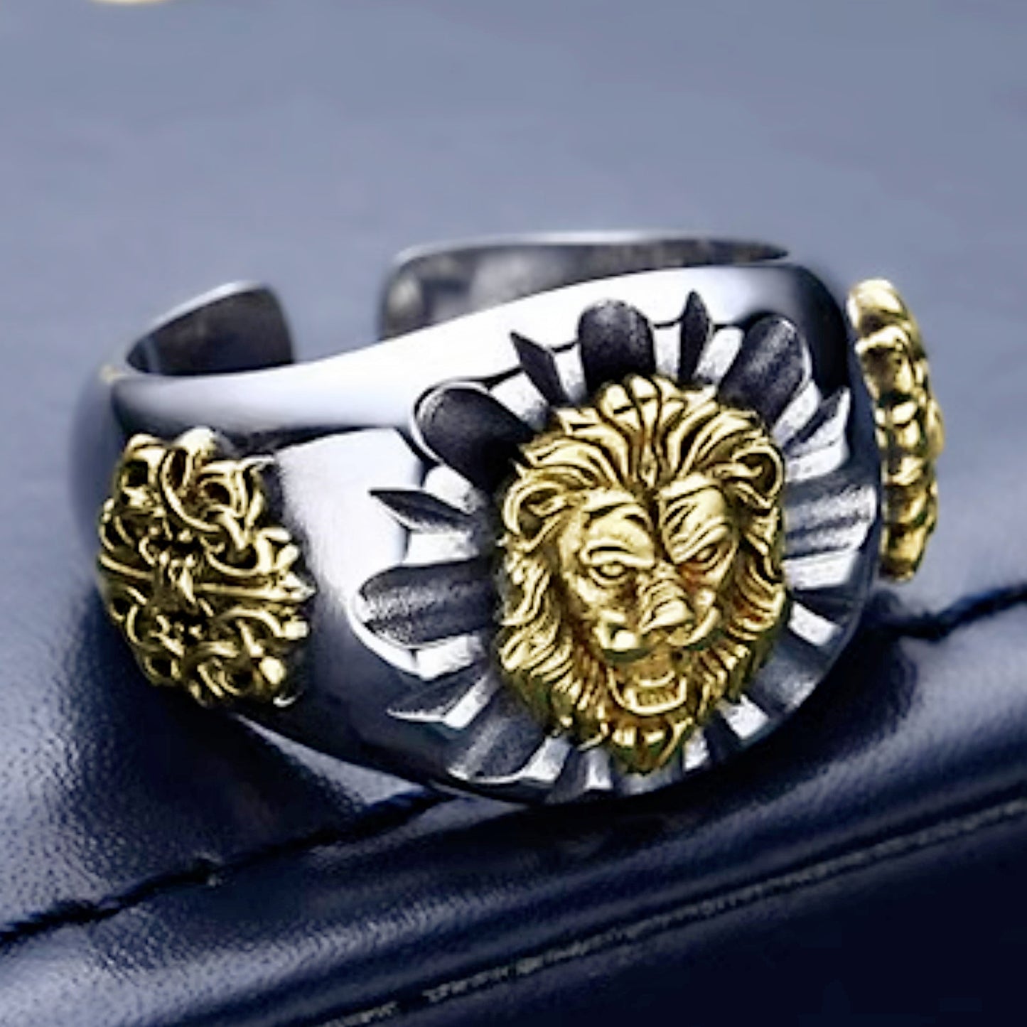 Head Open Fashion Lion Heart Power Rings