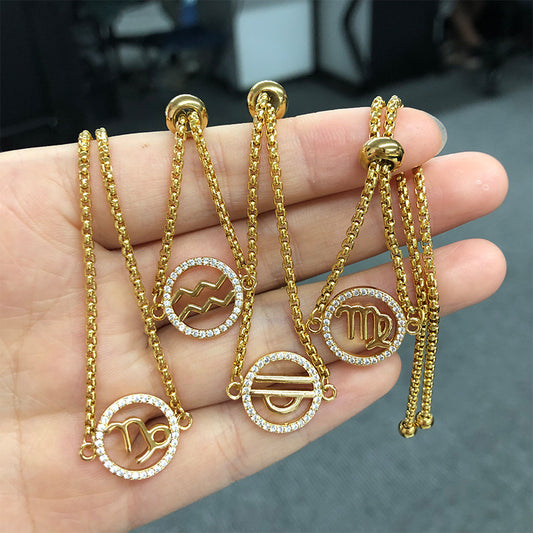 Accessories Fashion Zircon Constellation Golden Scorpio Bracelets
